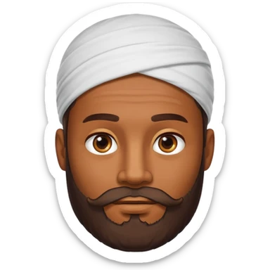 Hombre marrón bronceado con la pelada sin broncear y barba sticker