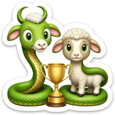 Snake wins a trophy for filmmaking from a lamb sticker