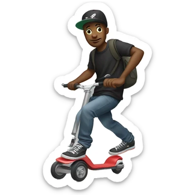 streetwear guy doing freestyle scootering sticker