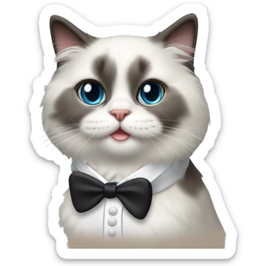 Ragdoll cat wearing tuxedo  sticker