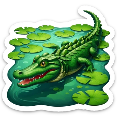 Alligator swimming in a swamp sticker