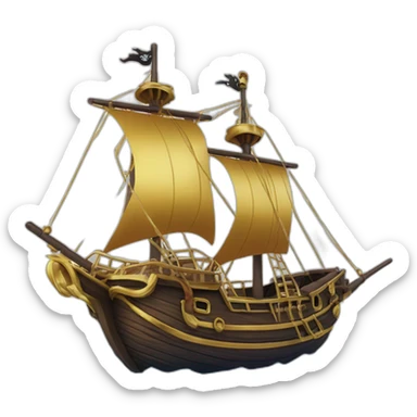 Bateau pirate d'or et de diamant 2 mats sticker