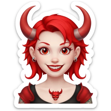 devil girl with tattoo sticker
