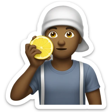 Gay Person drinking a lemon sticker