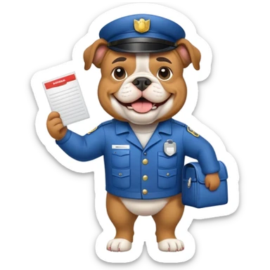 bulldog ingles adult mailman sticker