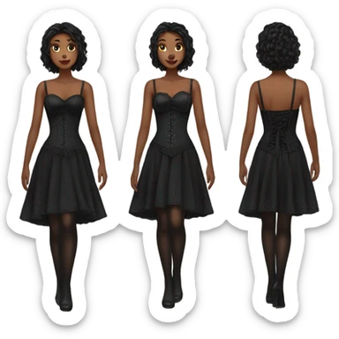 black short corset dress sticker