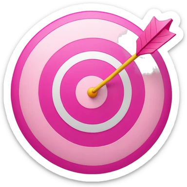 a pink target with an arrow in the middle of it sticker