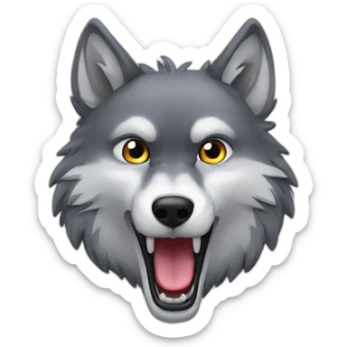 Wolf saying im hungry sticker