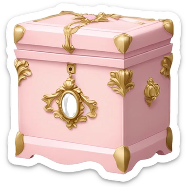 french provincial light pink jewelry box sticker