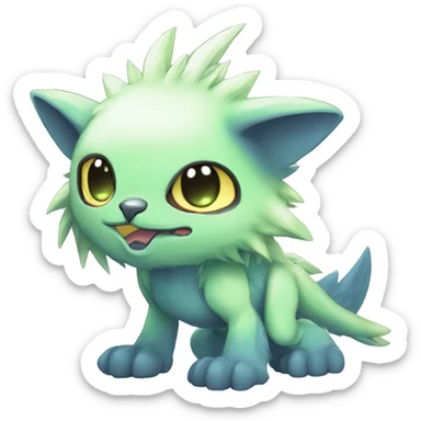 cute cool edgy ethereal magical alien punk Digimon-Fakemon-animal full body sticker