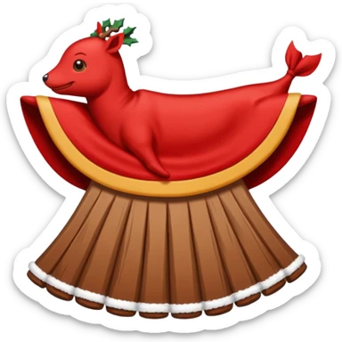 Crear un "Tió de Nadal - Cagatió" tipo Emoji Típico de Cataluña: Es un tronco con dos patas delanteras, una manta roja y marrón a cuadros que lleva una barretina catalana y tiene cara simpática. sticker