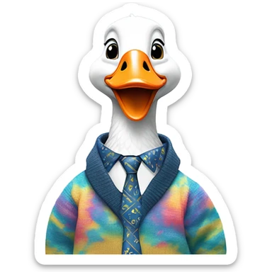 Goose with a tie dyed sweater. Words surround the goose are in the team style and say Welsh Gosl sticker
