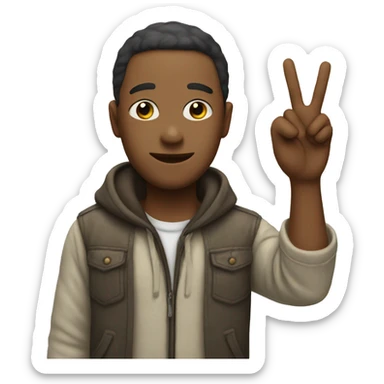 Emoji doing the peace sign  sticker