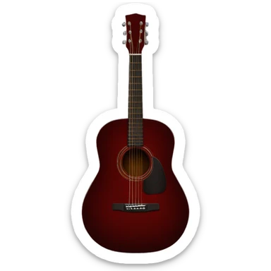 dark red acoustic guitar sticker