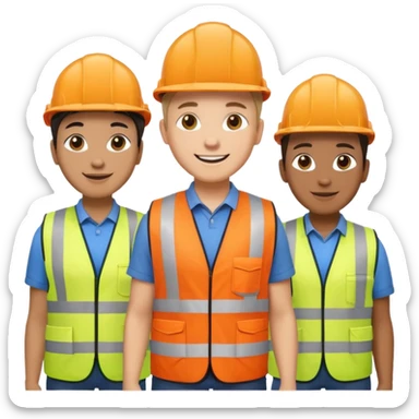 group of multiracial railway engineers sticker