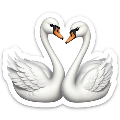 Couple swan emoji sticker