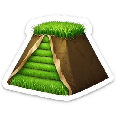 A mound of silage covered by plastic sheeting, but partially open so we can see it sticker