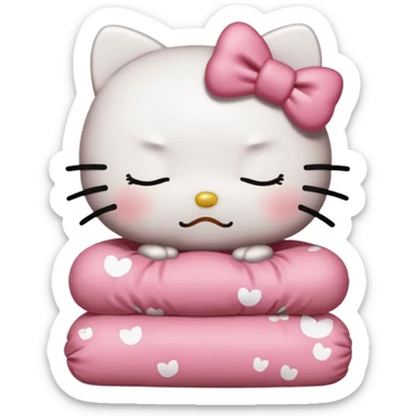 Tired and sleepy hello kitty sticker