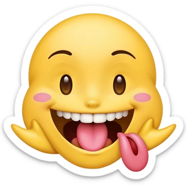 flirty emoji with tounge touching top teeth sticker