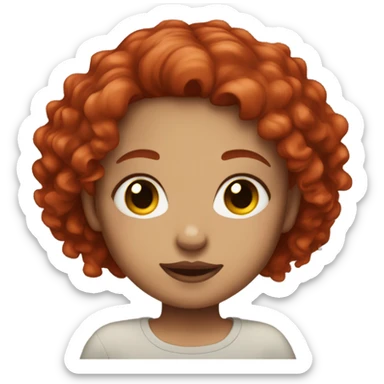 girl with red hair, septum piercing and brown eyes sticker