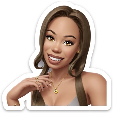 smiling girl with jewelry indoors sticker