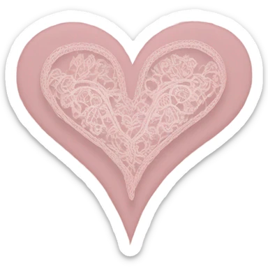 pink lace heart sticker