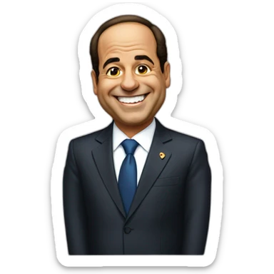Abdel Fattah El-Sisi standing laughing sticker