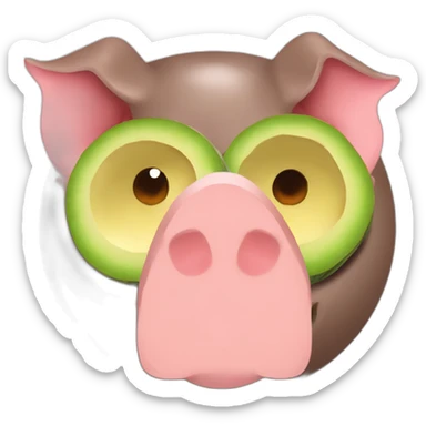 Pig eat advocado sticker