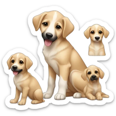 brie shepherd fawn puppy blonde and black face sticker
