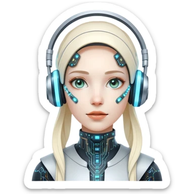 Tech wizard girl sticker