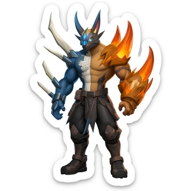 Edgy cool badass handsome animalistic Darkrai-Umbreon-Giratina-Fakémon-hybrid-fusion-creature  sticker