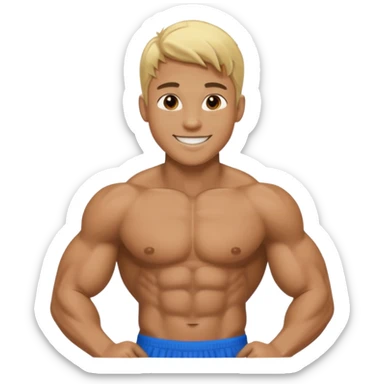 blonde black male athlete sticker