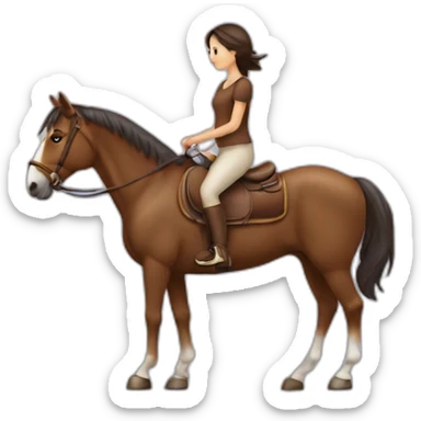 Fille brune avec une queue de cheval sticker