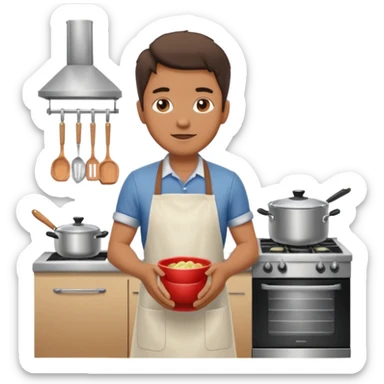 man cooking in a kitchen full body sticker