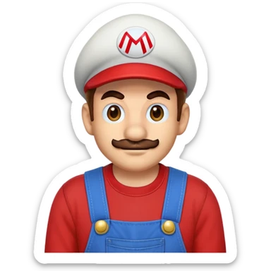 Mario character with red long sleeve shirt and blue overalls sticker
