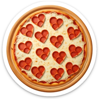 Love heart pepperoni pizza sticker
