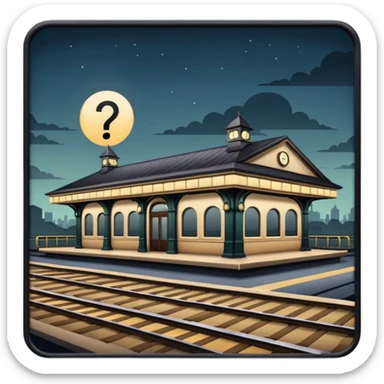 mistery train station sticker