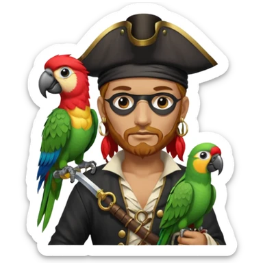 pirate with a parrot sticker