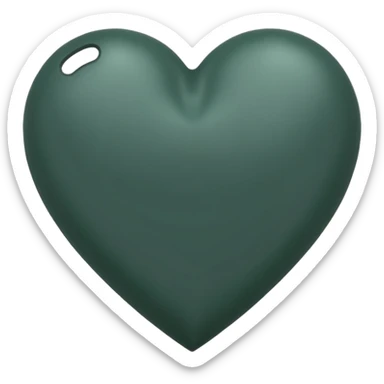 Dark grayish green color heart sticker