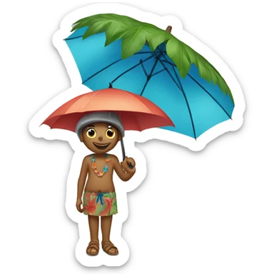 Blue Hawaiian with umbrella  sticker