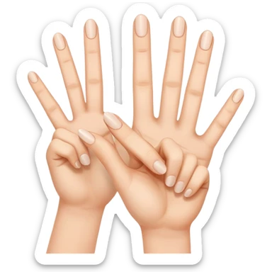 hands making the number three with Pointer finger, thumb, and middle finger sticker