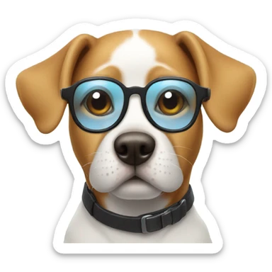 dog wearing cool glasses  sticker