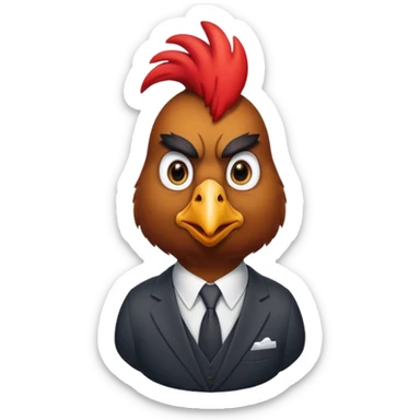 Rooster in office suit realistic  sticker