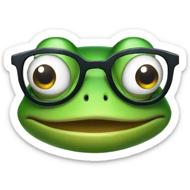 Nerdy frog with glasses and a moustache  sticker