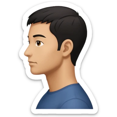 face of a man looking to the right, from the profile sticker