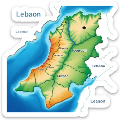 Lebanon map sticker