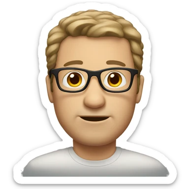 white dad with brown hair and glasse sticker