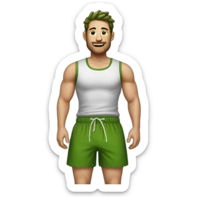 A pickle wearing pickle boxer shorts  sticker