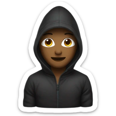 Homme en cagoule noire qui recouvre sa tête sauf ses yeux sticker