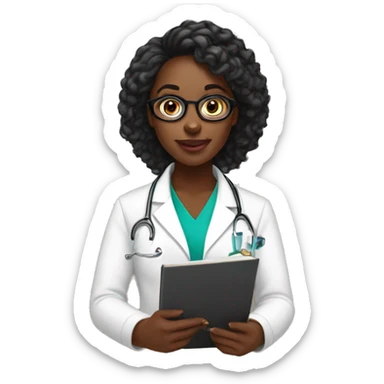 Create a black girl studying medicine and doing youtube vlog  sticker